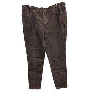 D&Co Denim & Co Womens Skinny Jeans 20W Brown Elastic Waist Pull On High Rise